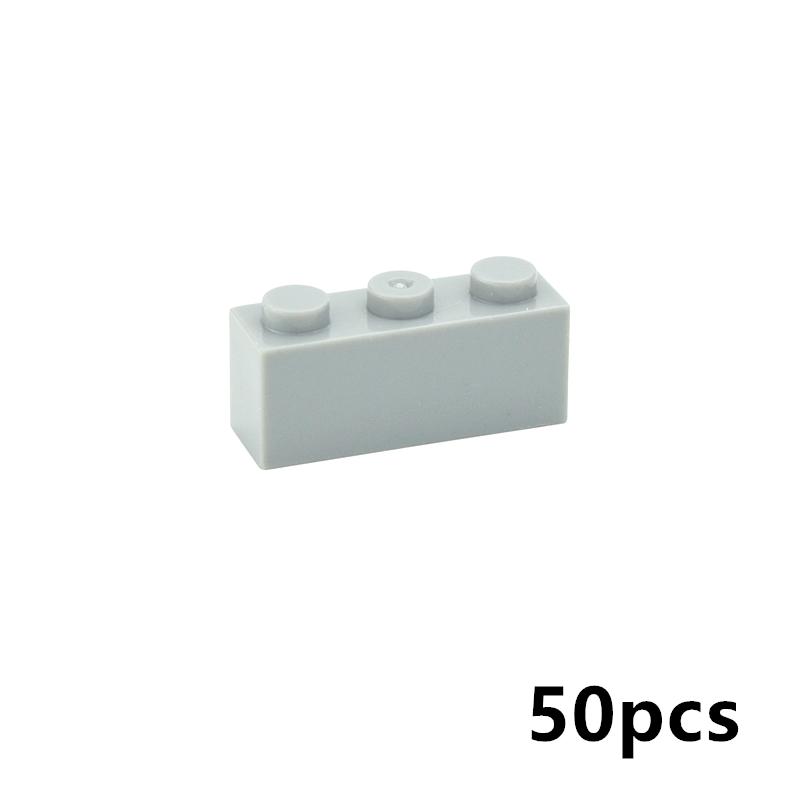50pcs Thick Figures Bricks 1x3 Dots DIY Building Blocks Educational Creative Size Compatible With 3622 Plastic Toys For Children