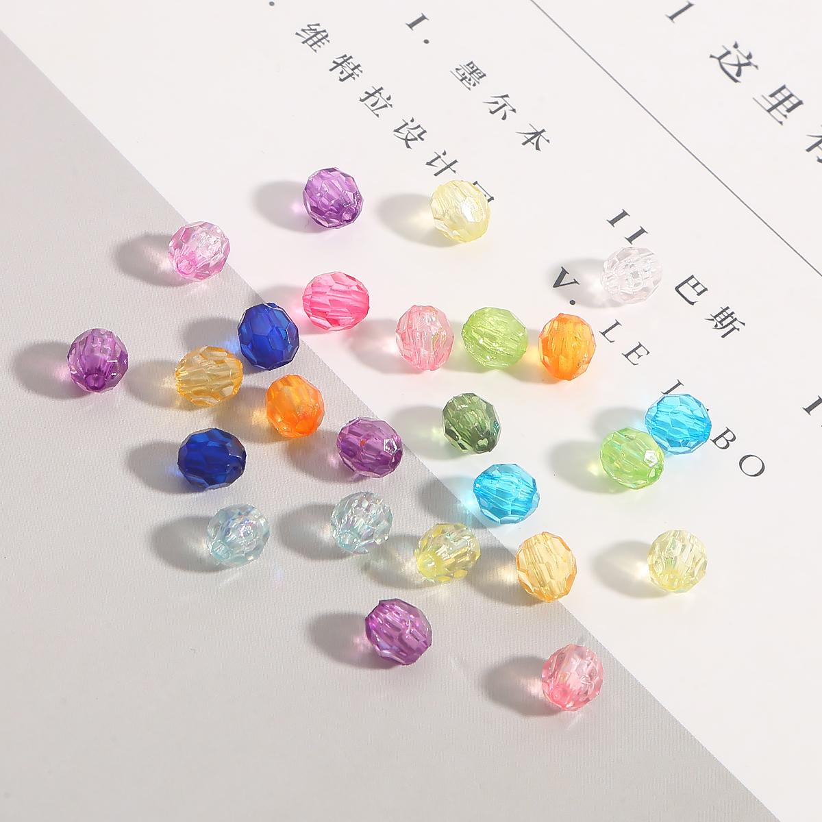 

30-200 шт. граненые акриловые бусины, цветные прозрачные, свободные разделительные бусины для изготовления ювелирных изделий, аксессуары своими руками 6mm 200pcs разноцветный