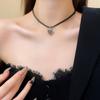 Classic Gothic Black Leather Choker Torques Heart Pendant Necklaces For Women Elegent Fashion Jewelry Valentine's Gifts