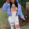 Women's And Winter Mirror Zipper Mirror-Pu-Leather Stand Collar Cardigan Jacket