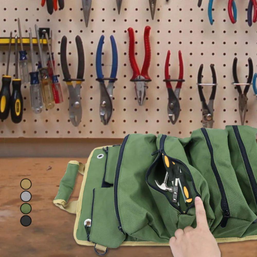 Oxford Cloth Roll Up Tool Bag Lightweight Tool Storage Bag Wrench Pouch  Space Saving