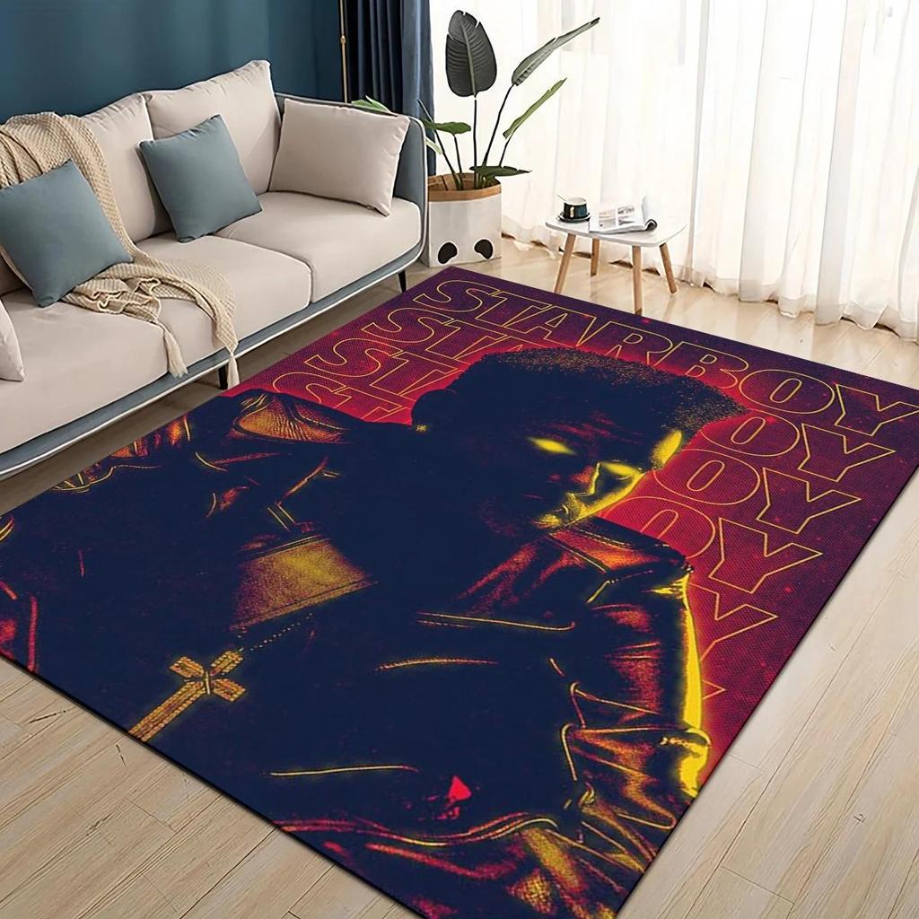 TAPPETO 3D THE WEEKND,XO Alternative R&B Abel Tesfaye per Soggiorno Camera da Letto Casa Decorazione Divano, Tappetino Antiscivolo per Bambini