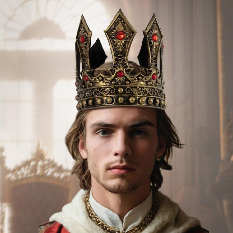 King Crown Headwear for Weddings and Masquerades Adjustable Cownpiece Antique Tiaras for Stage Performances