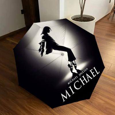 1 stuks Michael Jackson Automatische Vouwparaplu, Draagbaar Opvouwbaar Ontwerp, Casual Buitenaccessoire L1202022
