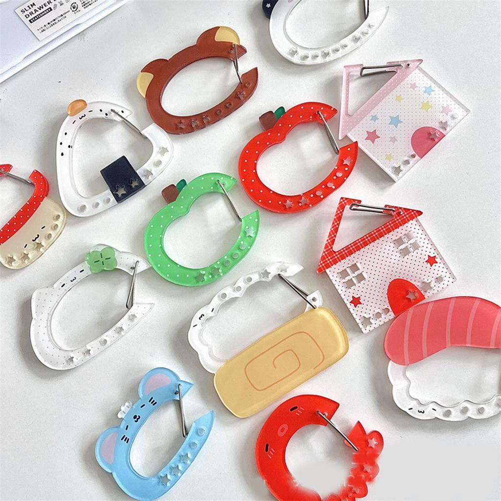 Kawaii Illustration Keychain Bag Charms Acrylic Pendant Decoration Carabiner Accessory for Backpack and Handbook Gifts