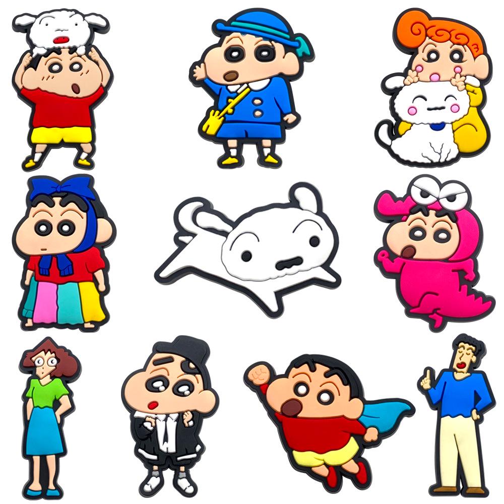 Crayon Shin-chan Crocs Charms Set: 20 Stylish Shoe Accessories, DIY Soft Rubber PVC Buckles