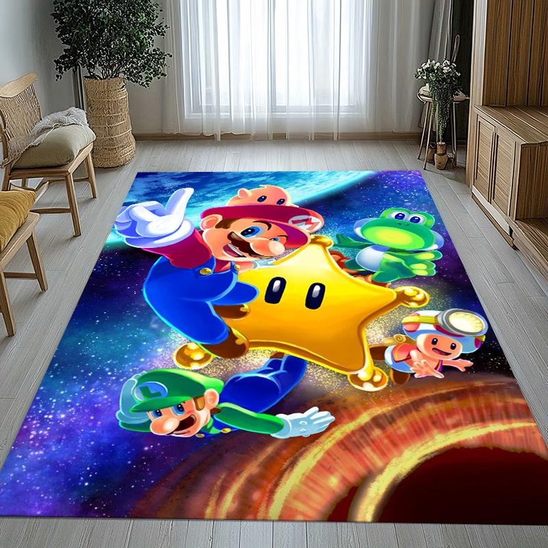 Retro M-Mario Bros Game Cartoon Living Room Non-Slip Area Rug Soft Carpet for Bedroom Kids Playroom Sofa,Home Decor Doormat Gift