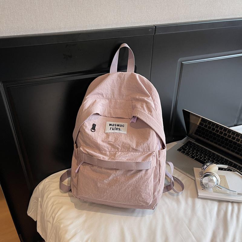 2025 summer Korean lazy wind backpack high school college student high value schoolbag fashion trend simple backpack