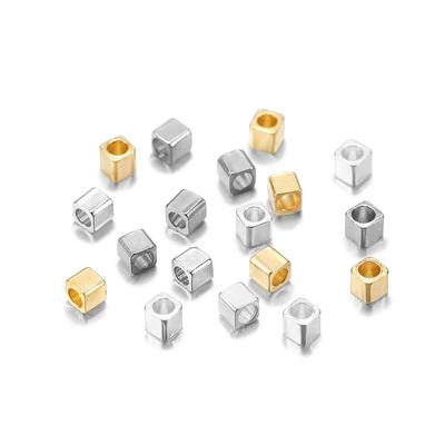 100pcs/lot Square Bulk Loose Spacer Beads Metal Copper Nepal Seed Beads For Jewelry Making DIY Bracelet Supplies Accessories