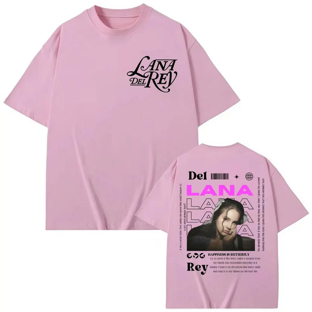 Singer Lana Del Rey Merch TShirt Unisex Fashion Aesthetic TShirt Summer High Quality Cotton Loose Women And Men TShirt