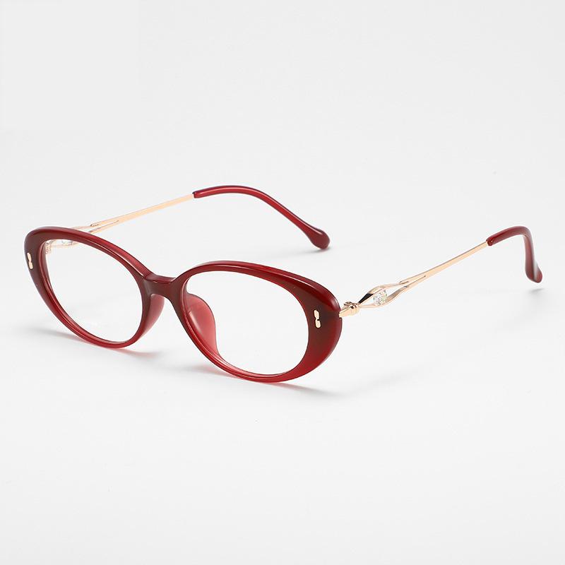 No Makeup Young Reading Glasses Anti-Blue Flat Glasses Fashion Diamond-Encrusted Retro Cat Eye Trendy Girl Nerd Advanced