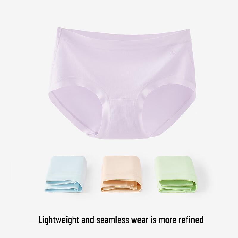 Women's 60S Xinjiang Cotton Soft Seamless Mid-Waist Antibacterial Underwear 3-Pack
