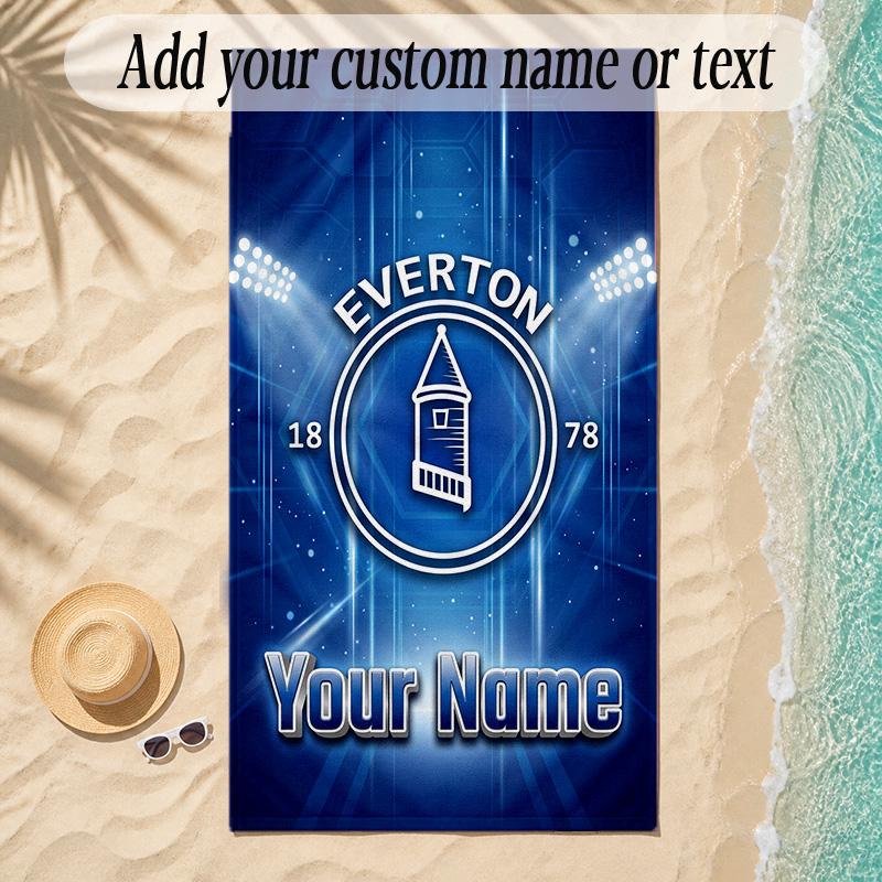 Beach TowelEverton FC Custom Name Text Personalized Soft Towel for Beach Pool Indoor Home Decor Gift