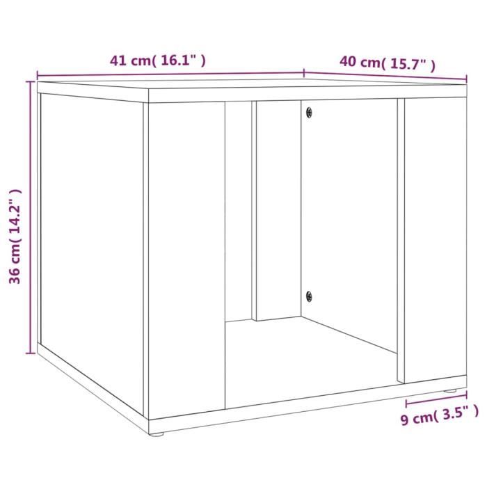 816547 vidaXL Table de chevet Chêne sonoma 41x40x36 cm Bois d'ingénierie