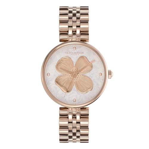 

Authorized Dealer [OLIVIA BURTON] Olivia Burton Watch Ladies ob24000090 Signature 36mm Dogwood T Bar Silver White & Carnation Gold Bracelet Watch