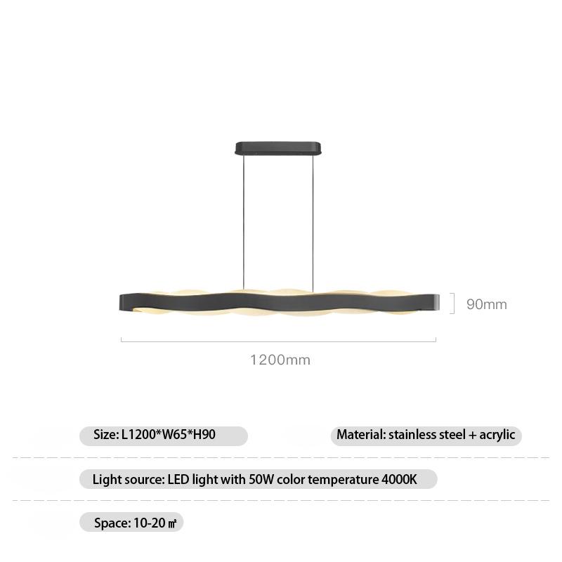 Modern Chandelier Kitchen Island Lighting Simple Gold Rectangle Hanging Lamps Fixtures Creative Dining Room Pendant Light Indoor