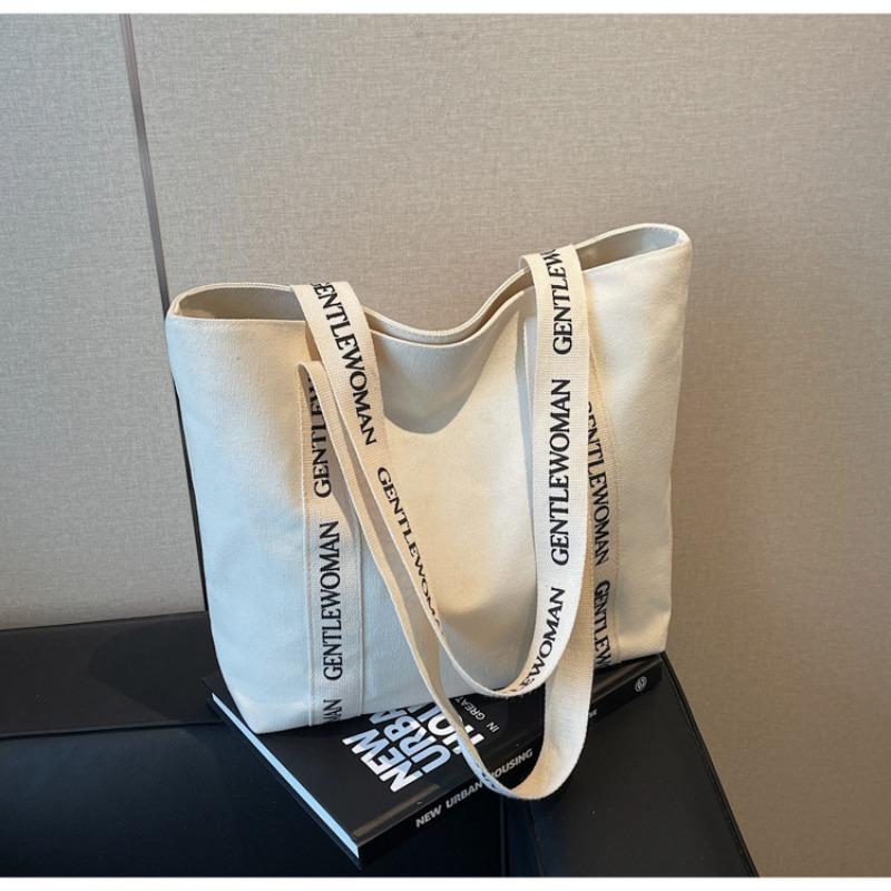 

Canvas bag women s new trendy casual fashion hand shoulder bag large capacity class commuter tote bag белый