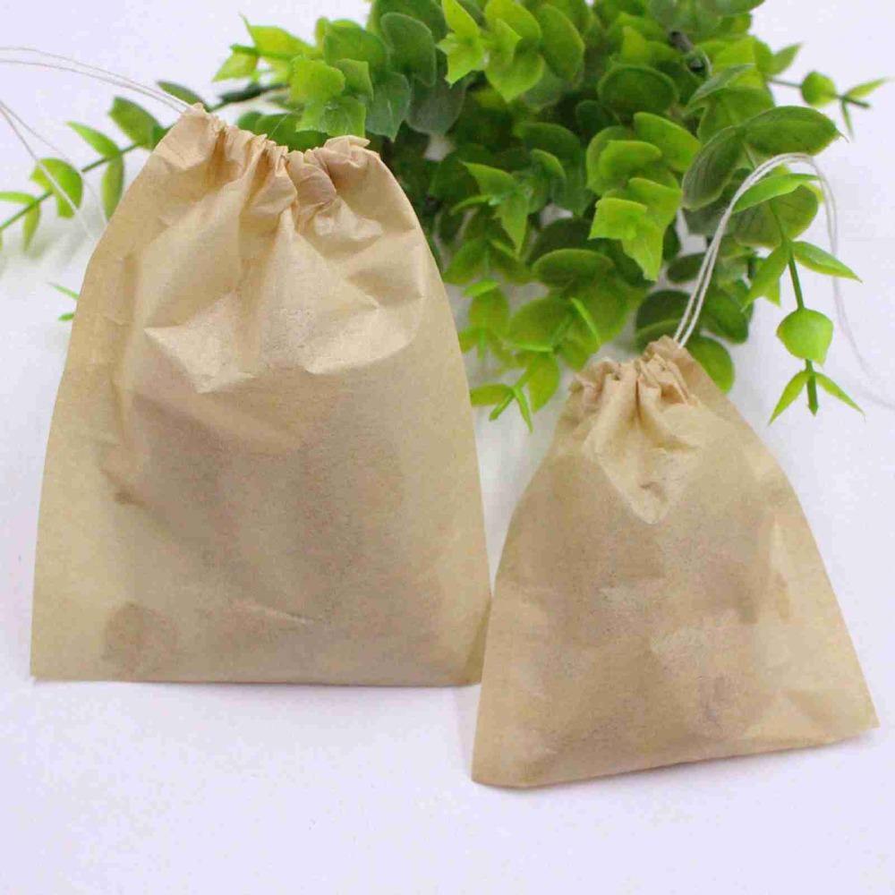 100PCS Set Wood Pulp Material Empty Tea Bags Drawstring Closure Loose Leaf Tea Bags  Tea Brewing