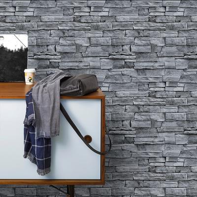 Vinyl Grey Stone Brick Peel and Stick Wallpaper Self Adhesive Contact Paper Removable Waterproof Wallpaper For Furniture Renovation