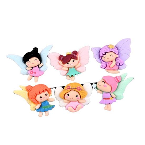 20Pcs Flower Fairy with Doll Decor Fly Wing Home Ornament Miniature Toy Gift