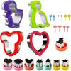 11-Piece Sandwich Cutter Set Stainless Steel PP Bread Toast Mold Heart Dinosaur Pocket Shape Kitchen Tool