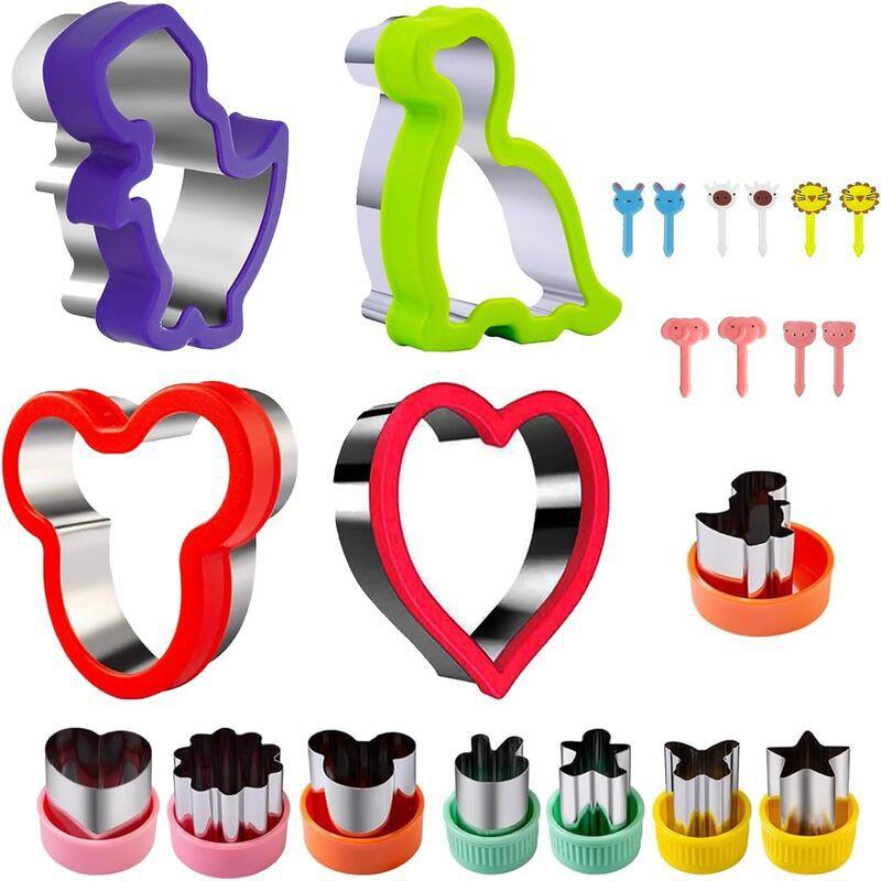 11-Piece Sandwich Cutter Set Stainless Steel PP Bread Toast Mold Heart Dinosaur Pocket Shape Kitchen Tool