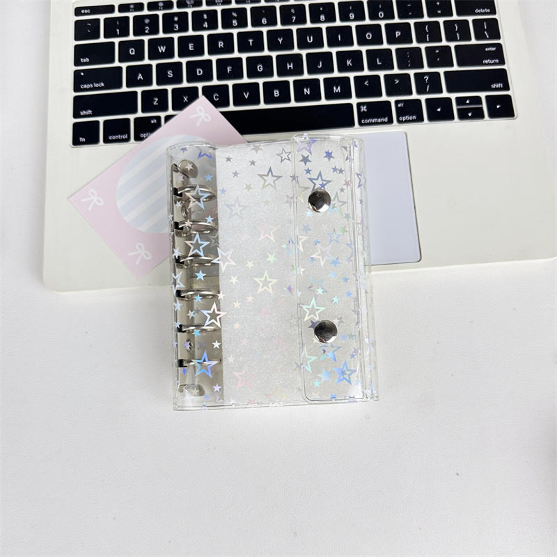 A7 Size Glitter Stationery Binder Notebook Shell Pocket Notepads DIY Postcards Collect Portable Hand Account Book Shell