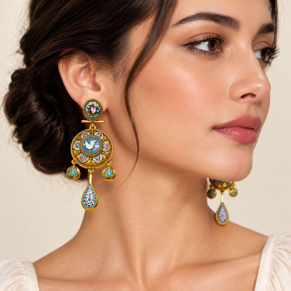 Vintage Rattle Earrings Dangle Drop Court-Style Earrings Stylish Ethnic Earrings Daily Wear