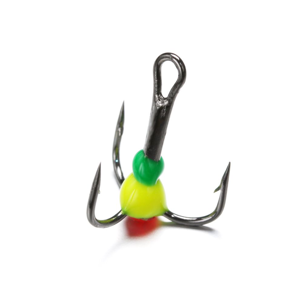 5pcs Ice Fishing Hooks Carbon Steel 8# 10# 12# 14# Three-jaw Hook Sinking Bait Tackle Tools Winter Durable New Style