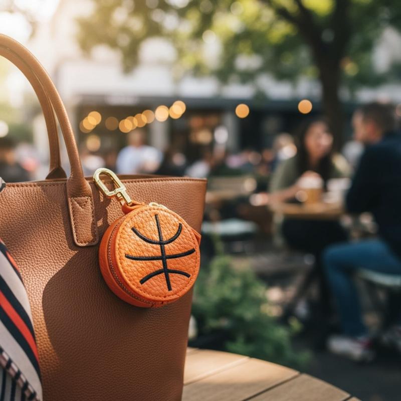 PU Leather Sports Theme Keychain Coin Pouch Small Wallet For Football Basketball Rugby Fan Waterproof Accessory