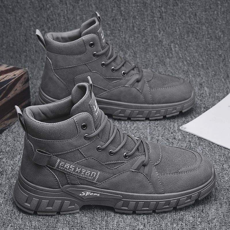 

Autumn trendy shoes men s Martin boots Korean version of the trend, casual breathable short boots high-top winter warm snow boots 44