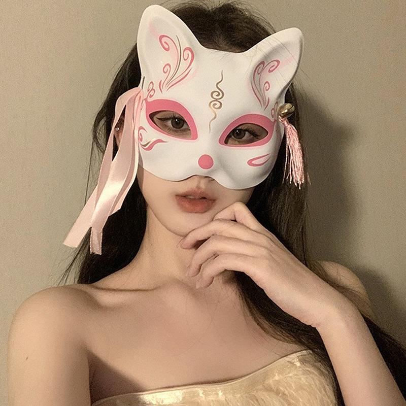 

Halloween Mask Cosplay Mask Half-face Mask Cos Dragon God Fierce Tiger Night Fork Tengu Man Wolf Mask Performance Skull Masks