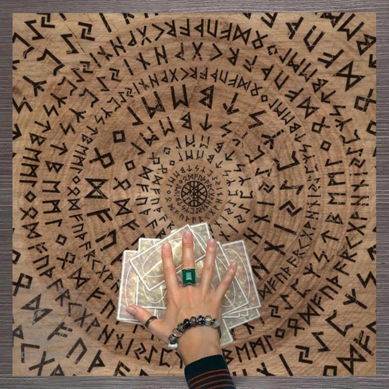 Tarot Card Tablecloth Altars Cloth Rune Pattern Astrologys Tablecloth Decors