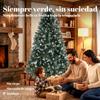 Artificial Christmas Tree 180cm with 910 Branches with Snow, 58 Pine Cones and Foldable Metal Stand, Easy Assembly, Green