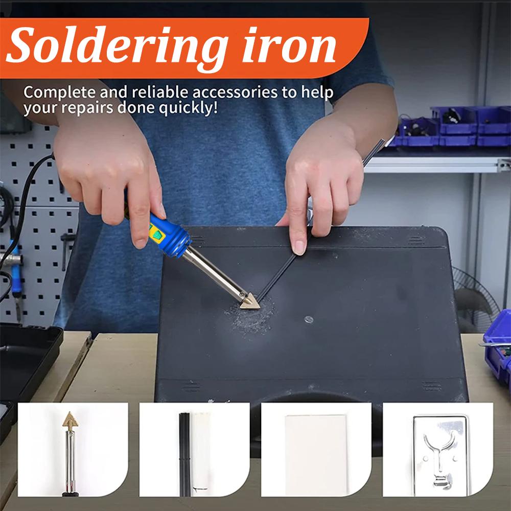 100W Temperature Control Plastic Welding Kit PVC Car Bumper Repair Electric Soldering Iron Fast Heating Leather Ironing Tool