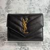 Used SAINT LAURENT Saint Laurent Black YSL Trifold Wallet Black Cassandra Wallet Compact Wallet Black
