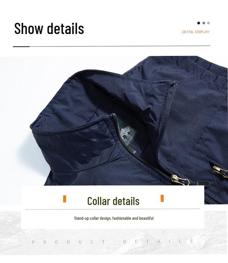 Trendige Stehkragen Schnelltrocknende Outdoor-Weste für Frühling/Sommer 7882