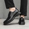 Men Brogues Fashion Lace Up Leather Casual Shoes Spring and Autumn Round Toe Solid Platform Mid Heel Water Proof Loafers