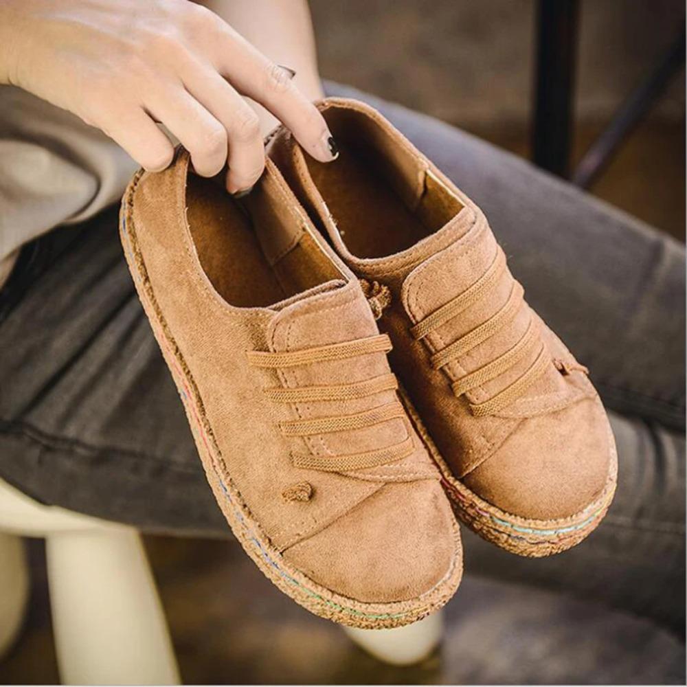 Damenschuhe mit flacher Unterseite, Schnürhalbschuhe, neue Herbst- und Winterschuhe für Damen, lässige Outdoor-Lazy-Schuhe, bequeme leichte, einfarbige flache Schuhe