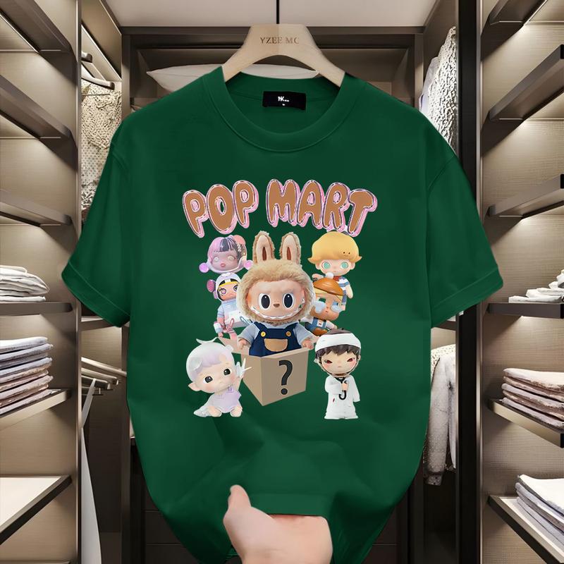 

Cartoon Pop Mart Labbubu Loose Short-sleeved T-shirt Round Neck Top Unisex M