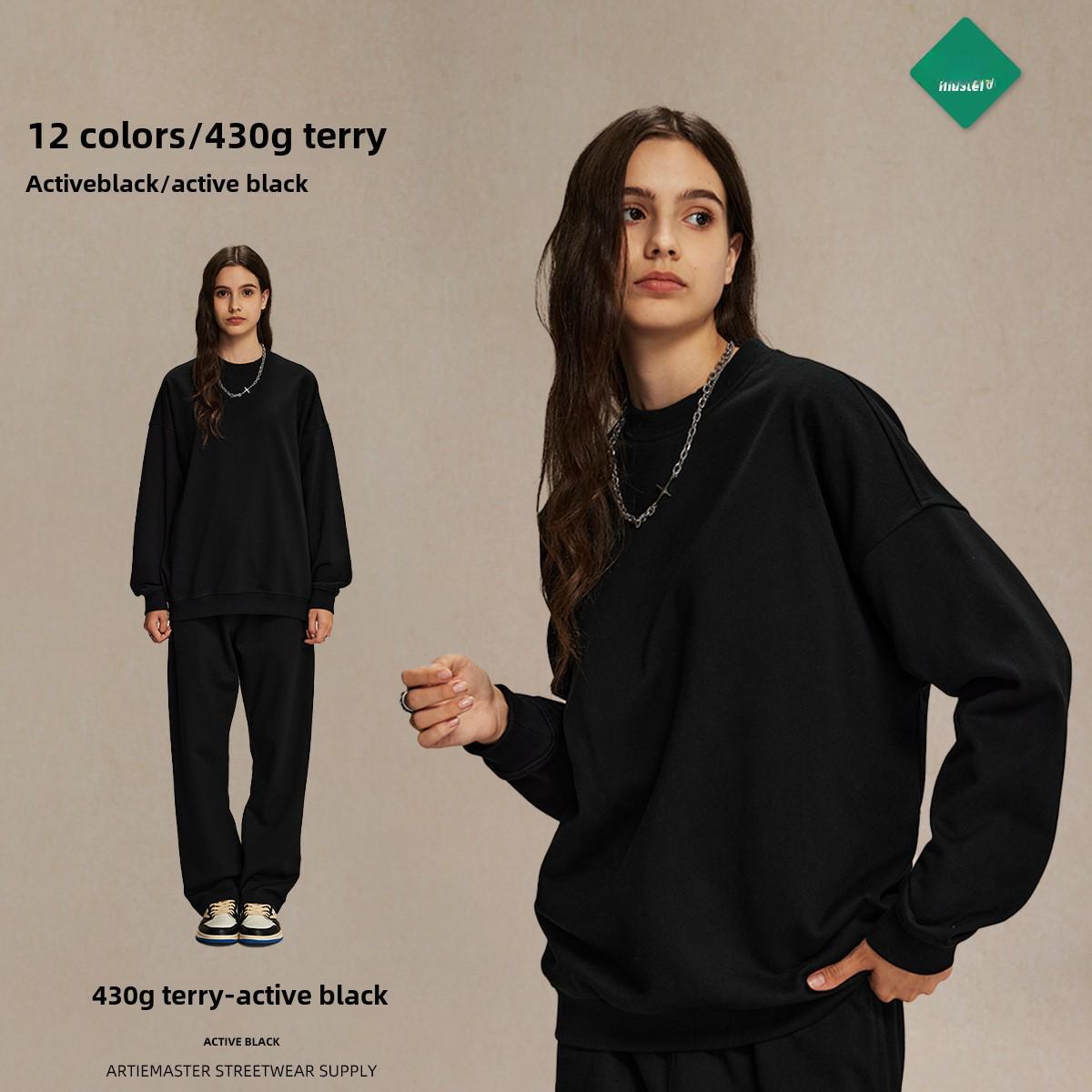 

ARTIE Унисекс 2024 Terry Свитшот - 430 г Круглый вырез Уличная мода на осень