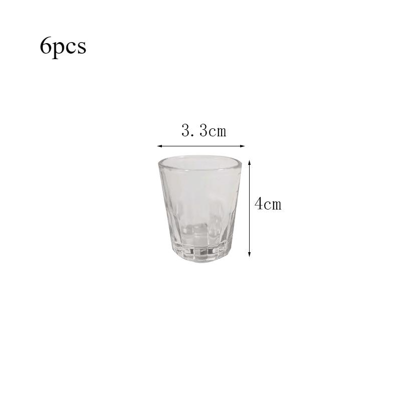 4 Types of Glass Drinking Cups Household White Spirit Cups Small Wine Glasses One-sip Glasses Tall Glasses Bullet Glasses Cup 6pcs