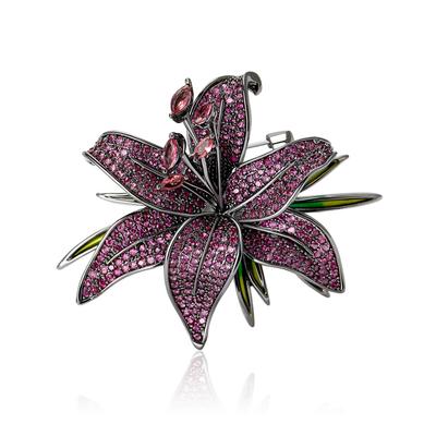 Modebrosche im koreanischen Stil, Retro-Zirkonblume, Kupfer mikro-eingelegt, hochwertig, Brustblumenbrosche, elegantes Temperament-Accessoire