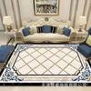 Modern Marble Print Area Rug Living Room Sofa Coffee Table Decorative Floor Mat Crystal Velvet Non-Slip Durable Washable