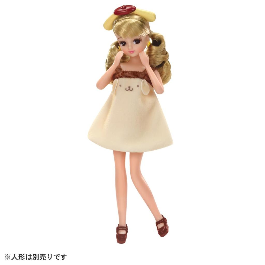 TAKARA TOMY Licca-chan Dress, My Choice, Sanrio Characters, One-Piece Dress & Headband, Pompompurin Dress-Up, Pretend Play Toy, Ages 3 and Up