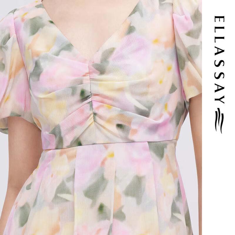 ELLASSAY Mulberry Silk Pleated Midi Dress