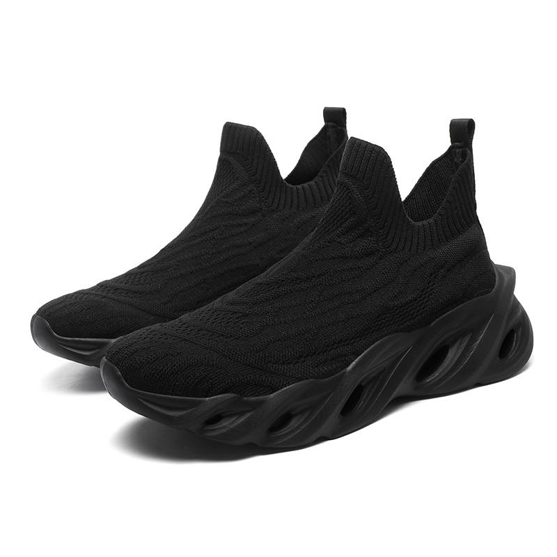 Trend Red Men's Running Shoes Knit Platform Blade Sneakers For Men High Top Socks Slip-on Walking Shoes Women tenis masculino