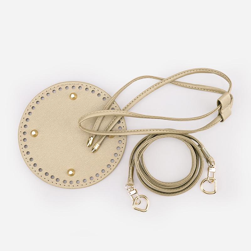 DIY Hand-Woven Bucket Bag Set: PU Material with Bottom Board & Drawstring Shoulder Strap