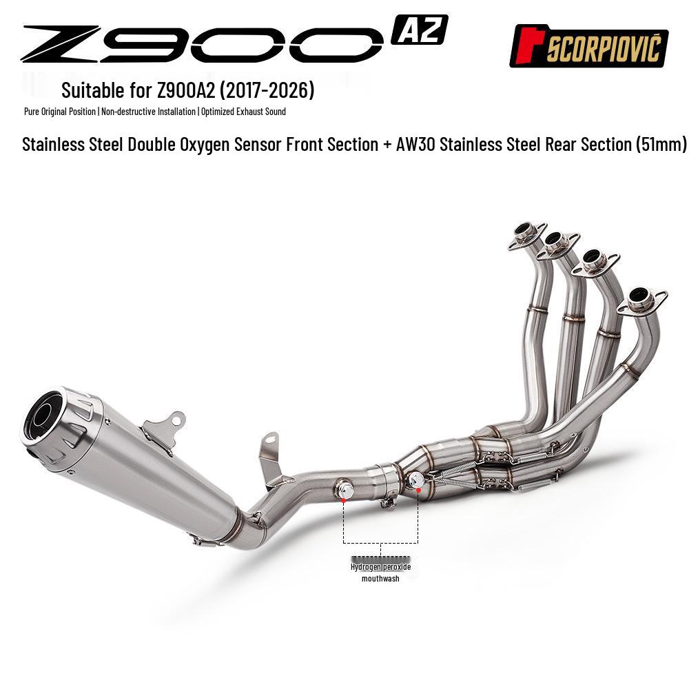 Dream Star Arrow Exhaust System for Z900A2 (2017-2026) Mod: Front Pipe & Muffler