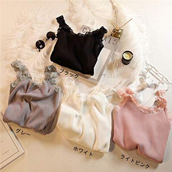 Camisole Lace Solid One Size Fits Black White [DBH] 2-Piece Set, Sweat-Absorbent Camisole, Innerwear, Women's Tops, Underwear, All-Season Layering,